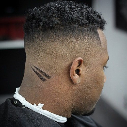 High Curly Top Fade