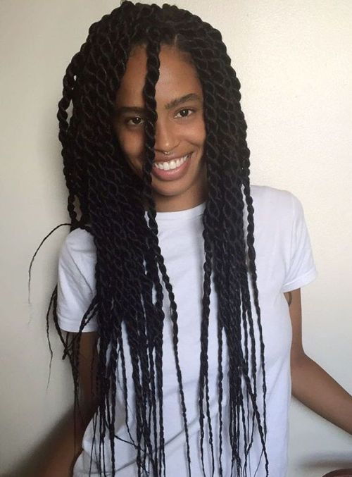 дълго Senegalese Twists With Thin Ends