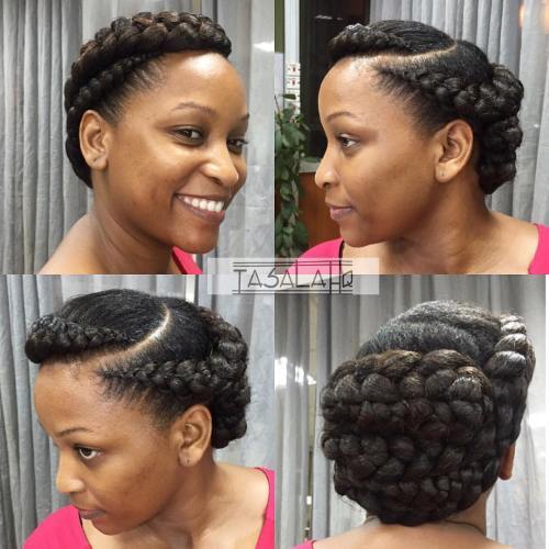 сплетен Updo For Natural Hair