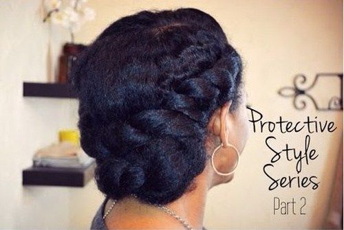 nízký bun updo hairstyle for black women