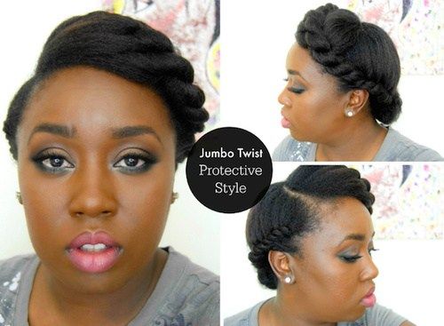 zkroucený updo hairstyle for black women