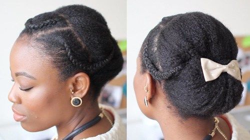 تصفيفة الشعر updo رسمية للنساء السود مع الشعر الطبيعي