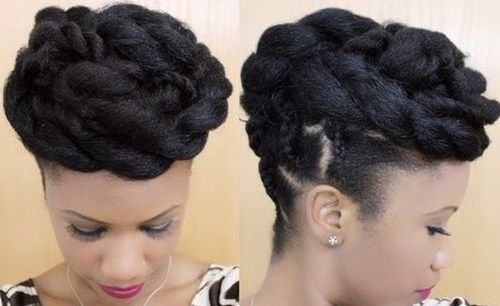 сложен updo hairstyle for black women