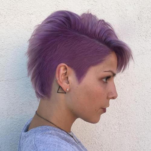 Асиметричен Pastel Purple Pixie Undercut