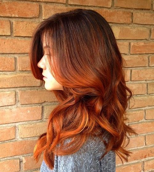 тъмен brown to red ombre