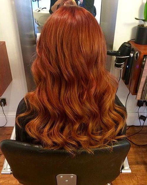 червен curly ombre hair