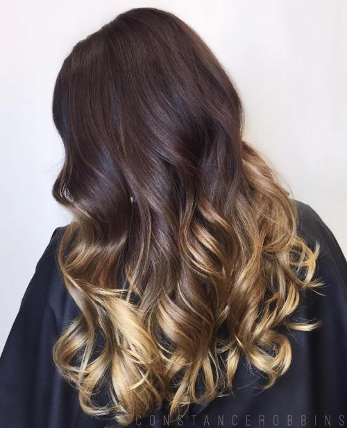 кафяв Hair With Golden Blonde Ombre