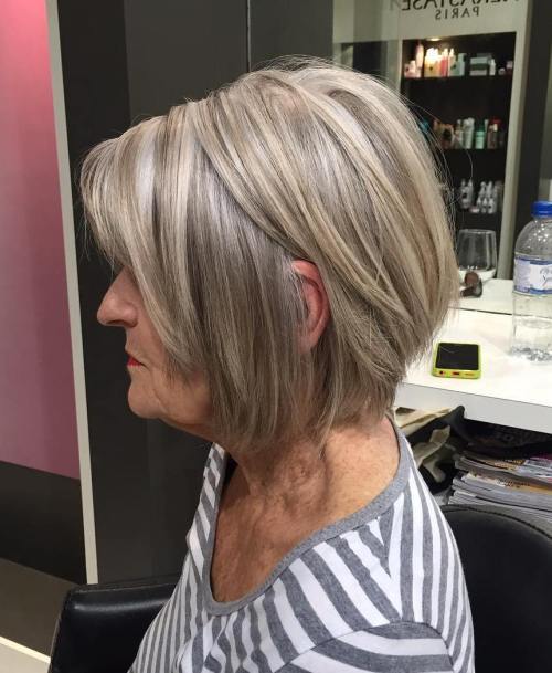 Popel Blonde Layered Bob For Women Over 60