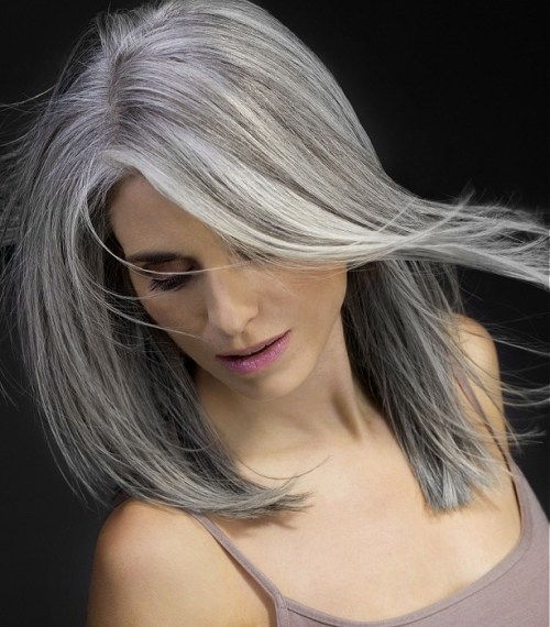 schöne Frisur für graue Haare