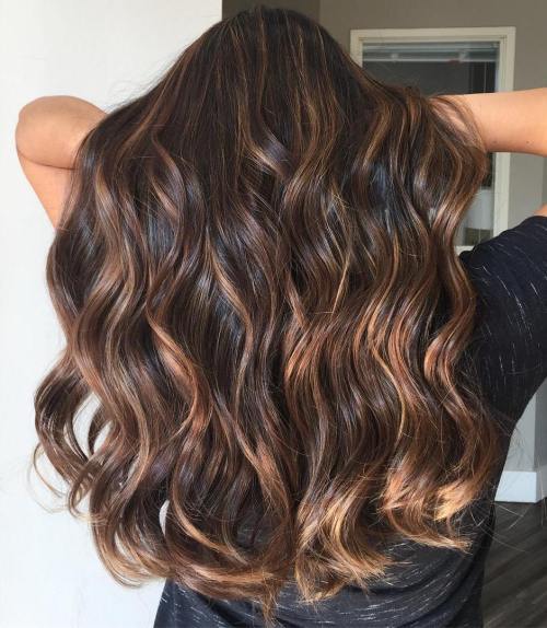 Dlouho Brown Hair With Caramel Highlights