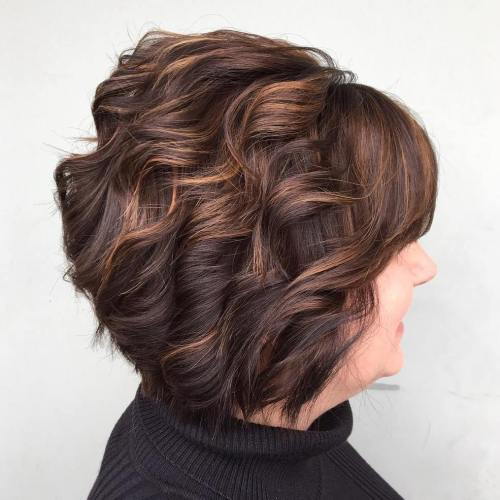 Curled Bob With Bangs