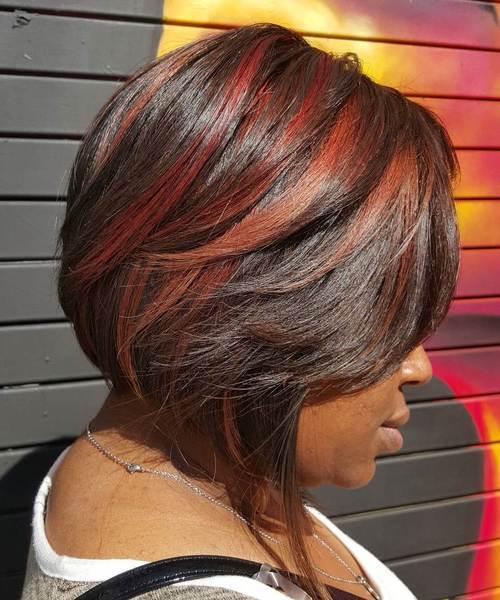 Two Tone Red Balayage für dunkles Haar