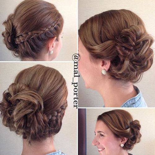 плитка and bun updo for shorter hair