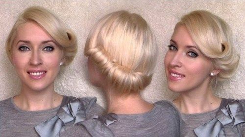 тил roll updo for short hair