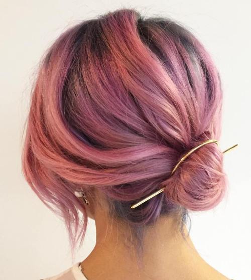 ниско Bun For Pastel Pink Hair