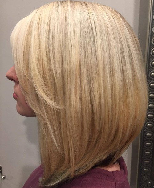 Dlouho Blonde Bob With Side Bangs