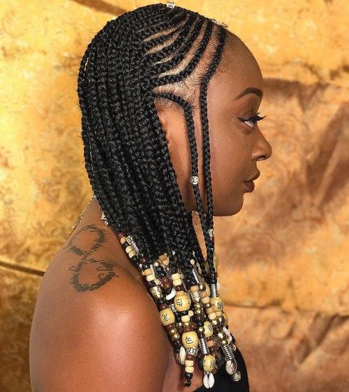 تصفيفة الشعر مضفر الإبداعية للمرأة السوداء