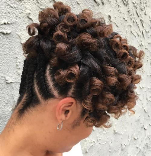 Curly Updo mit flachen Twists kürzere Haare