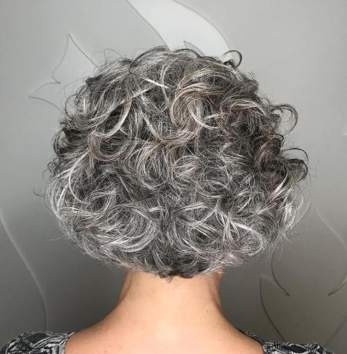 къдрав Rounded Black And Silver Bob