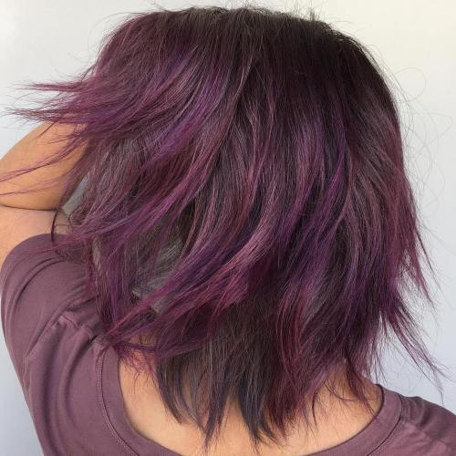 среда Brown Shag With Purple Ends