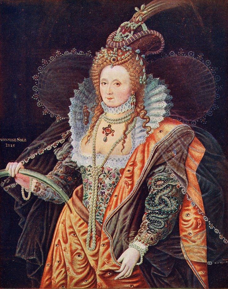ELIZABETH I，1533-1603。英国女王从萨克菲尔德的Zucchero画作。