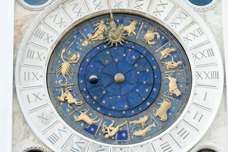 سان مارك's clock housed in the St Mark's Clocktower, on St Mark's Square in Venice