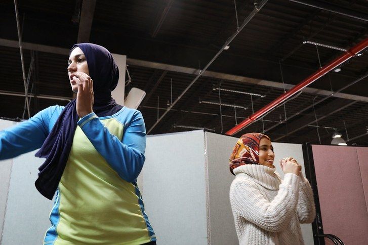Selbstverteidigung Klasse für muslimische Frauen gehalten