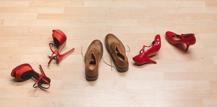 Trojice shoes on bedroom floor