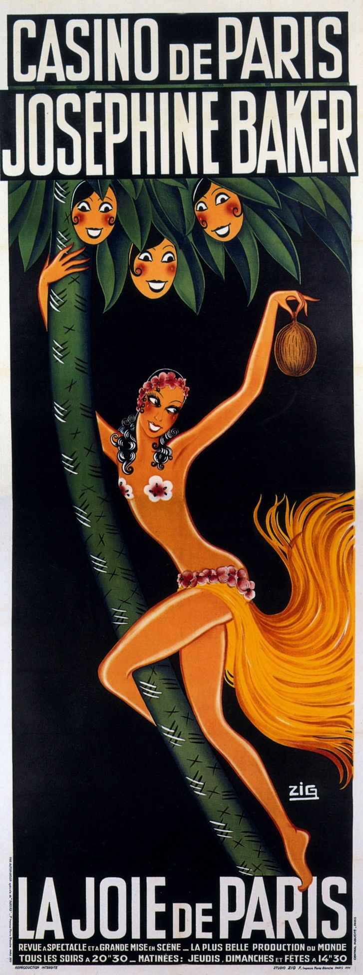 Zig的海报，1930年与Josephine Baker合作演出La joie de Paris