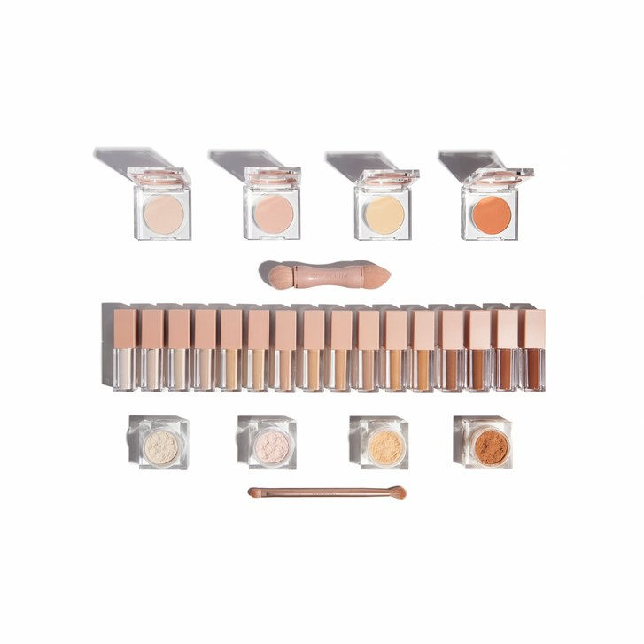 Най- concealers, powders, and brushes that are part of the KKW Beauty Concealer Kits 