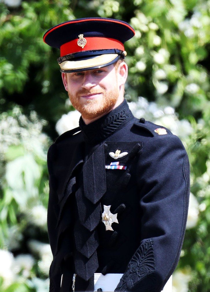 princ Harry arrives at his wedding to Ms. Meghan Markle at St George's Chapel, Windsor Castle on May 19, 2023 in Windsor, England. 