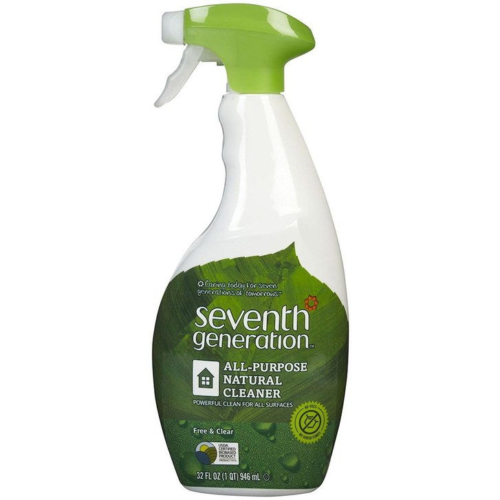 نظافة الجيل السابع في زجاجة خضراء وبيضاء