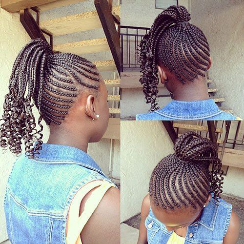 Afričan American braided ponytail for girls