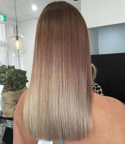 направо brown to blonde ombre hair