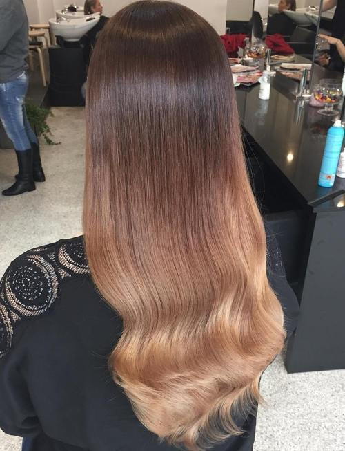 тъмен brown to caramel ombre
