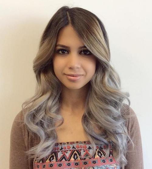 тъмен brown to ash blonde ombre
