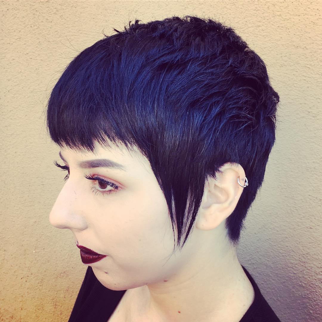 Black Pixie With Long Sideburns
