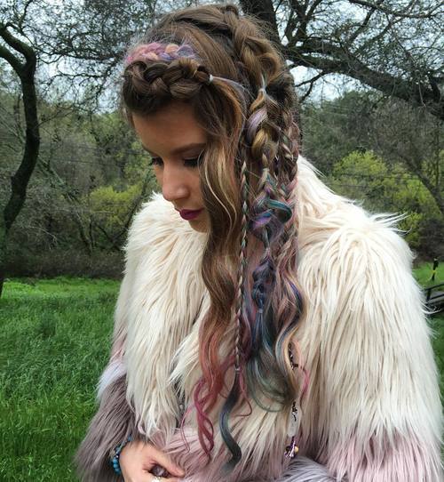 страна Braided Downdo With Pastel Highlights