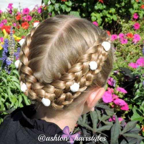 Centrum Parted Braided Updo For Girls