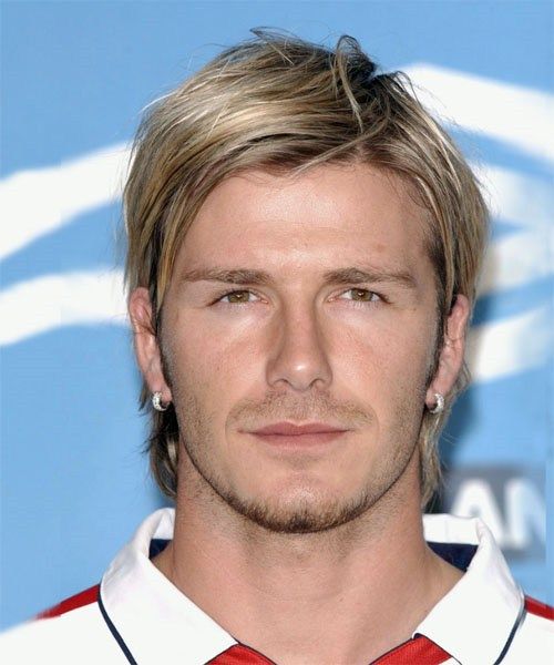David Beckham haircut with angled quiff