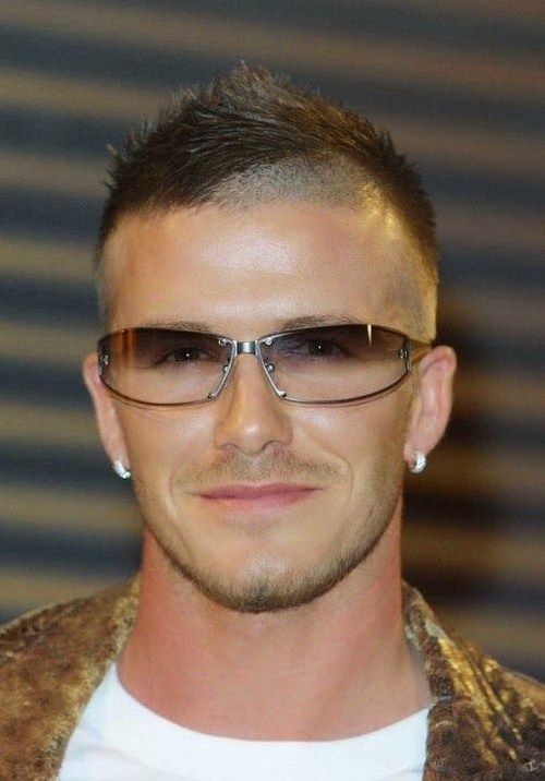 David Beckham extra short haircut with shaved temples