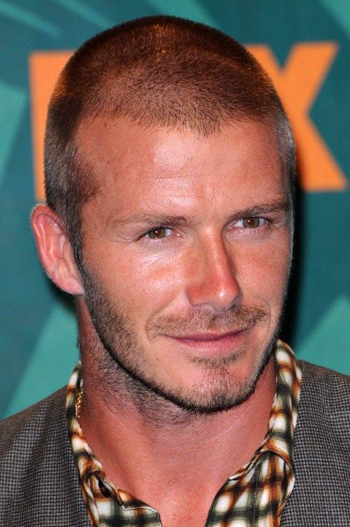 David Beckham crewcut and facial hairstyle