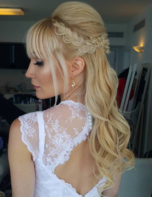 сватба Half Updo With Braid And Bouffant