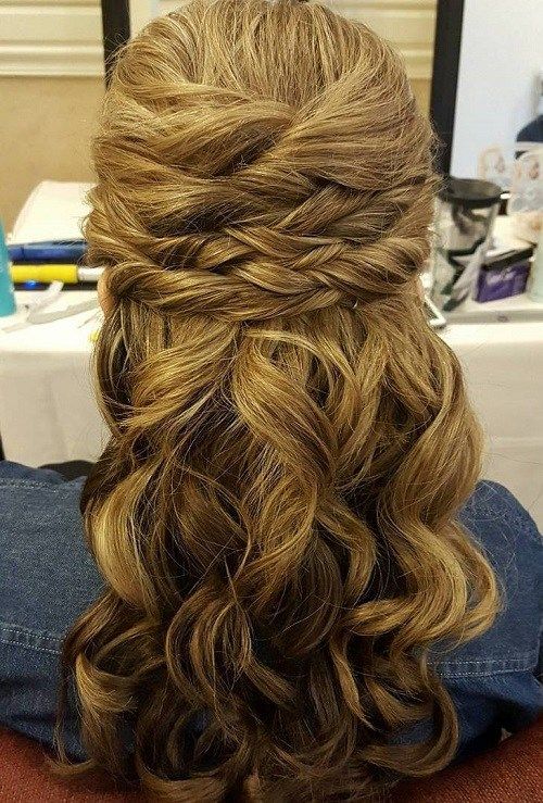 наполовина up wedding hairstyle with twists