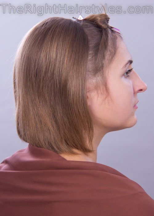 Frisur für kurze Haare mit einem Bouffant