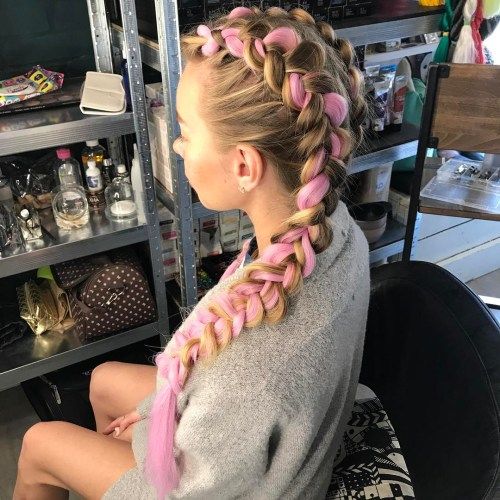 Рус And Baby Pink Boxer Braids