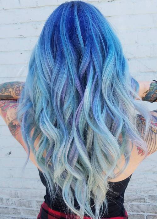Pastel Blue Mermaid Ombre