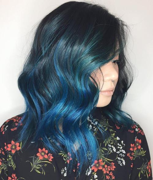 Černá And Blue Ombre Hair