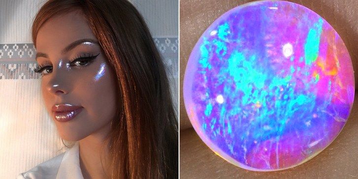 žena with colorful highlighter and opal 