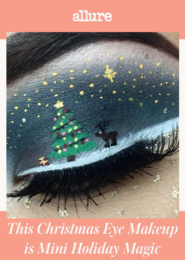 Dieses Weihnachtsaugen Make-up ist Mini Holiday Magic